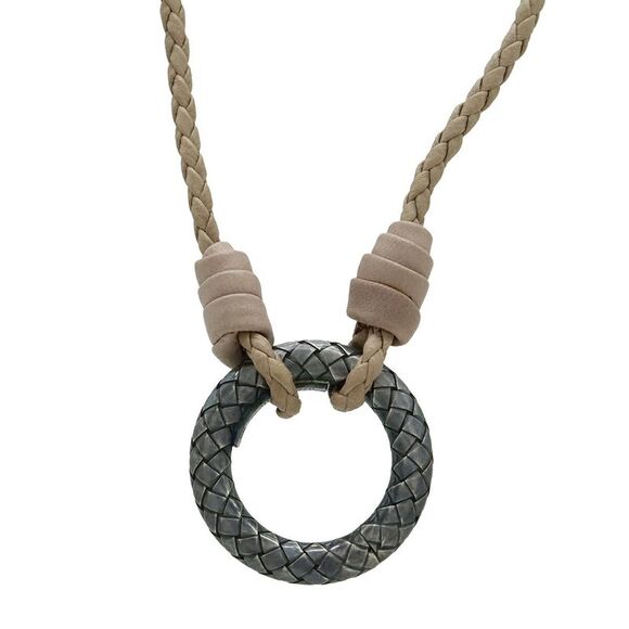 Bottega Veneta Leather SV925 Glasses Holder Necklace